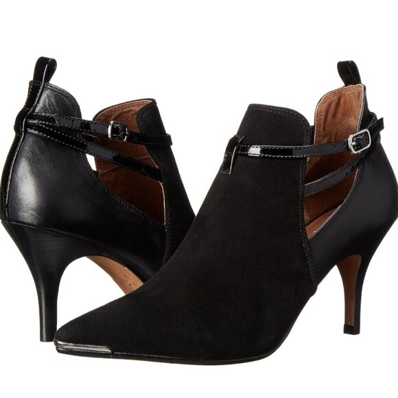 Donald J. Pliner Tali2 Women's Pointed Toe Black Crepe Booties Pumps.* New *9.5N - Picture 1 of 7